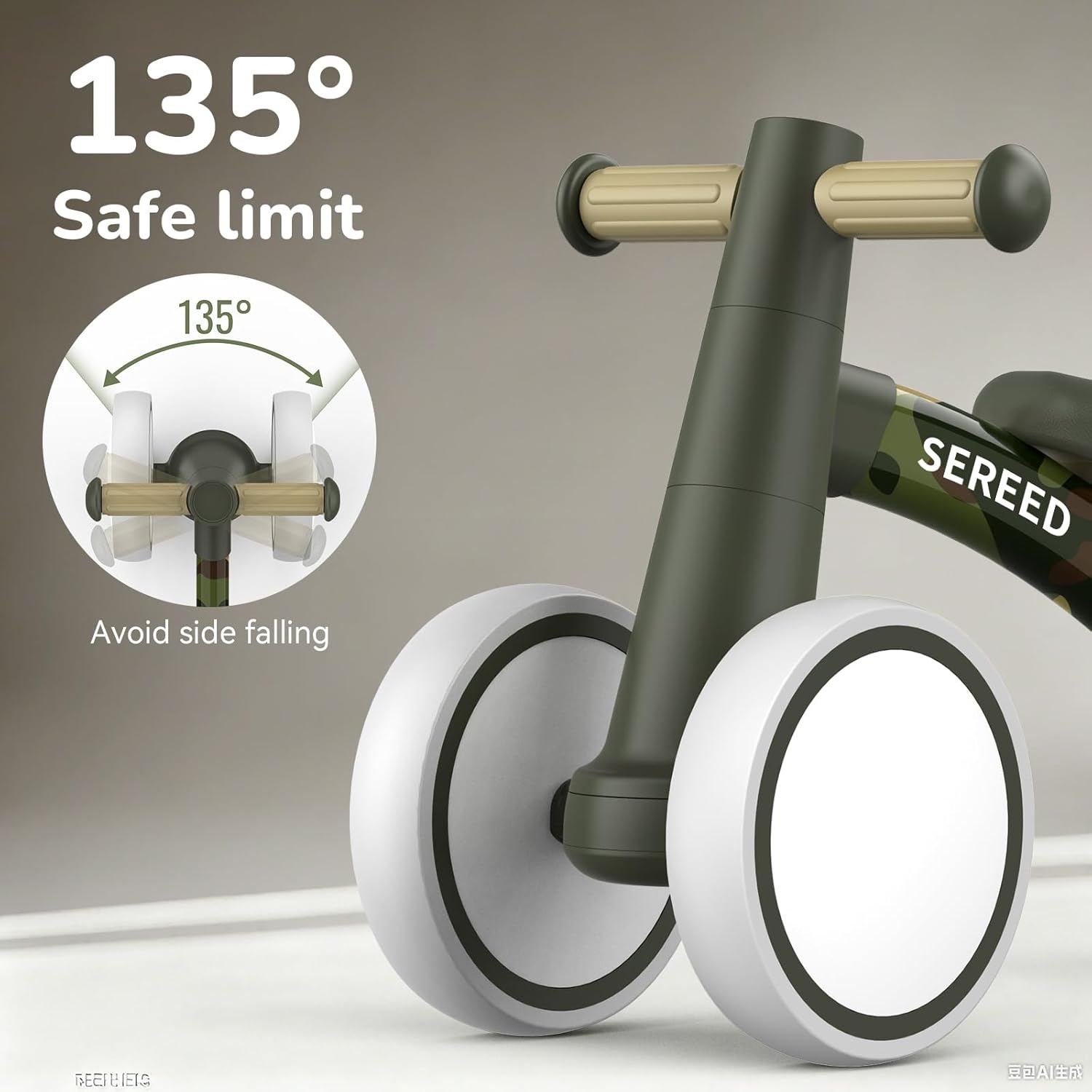 SEREED Baby Balance Bike for 1 Year Old Boys Girls 12-24 Month Toddler Balance Bike, 4 Wheels Toddler First Bike, First Birthday Gifts(Camo) - view 7