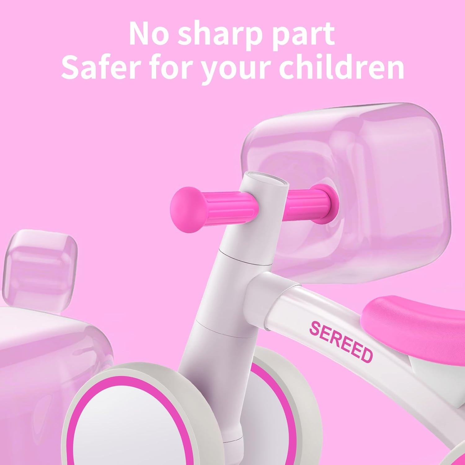SEREED Baby Balance Bike for 1 Year Old Boys Girls 12-24 Month Toddler Balance Bike, 4 Wheels Toddler First Bike, First Birthday Gifts(Rose red) - view 5