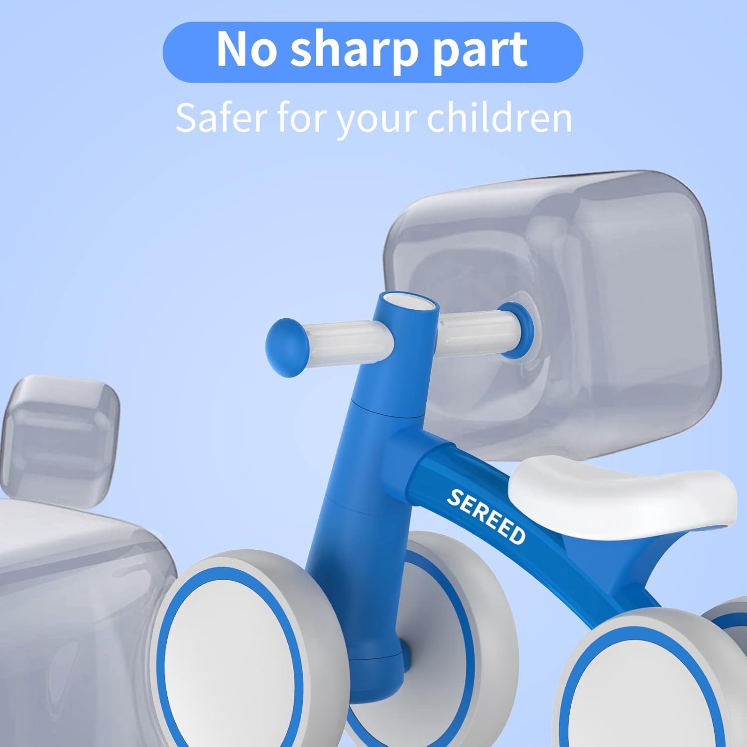 SEREED Baby Balance Bike for 1 Year Old Boys Girls 12-24 Month Toddler Balance Bike, 4 Wheels Toddler First Bike, First Birthday Gifts(Blue New) - view 6