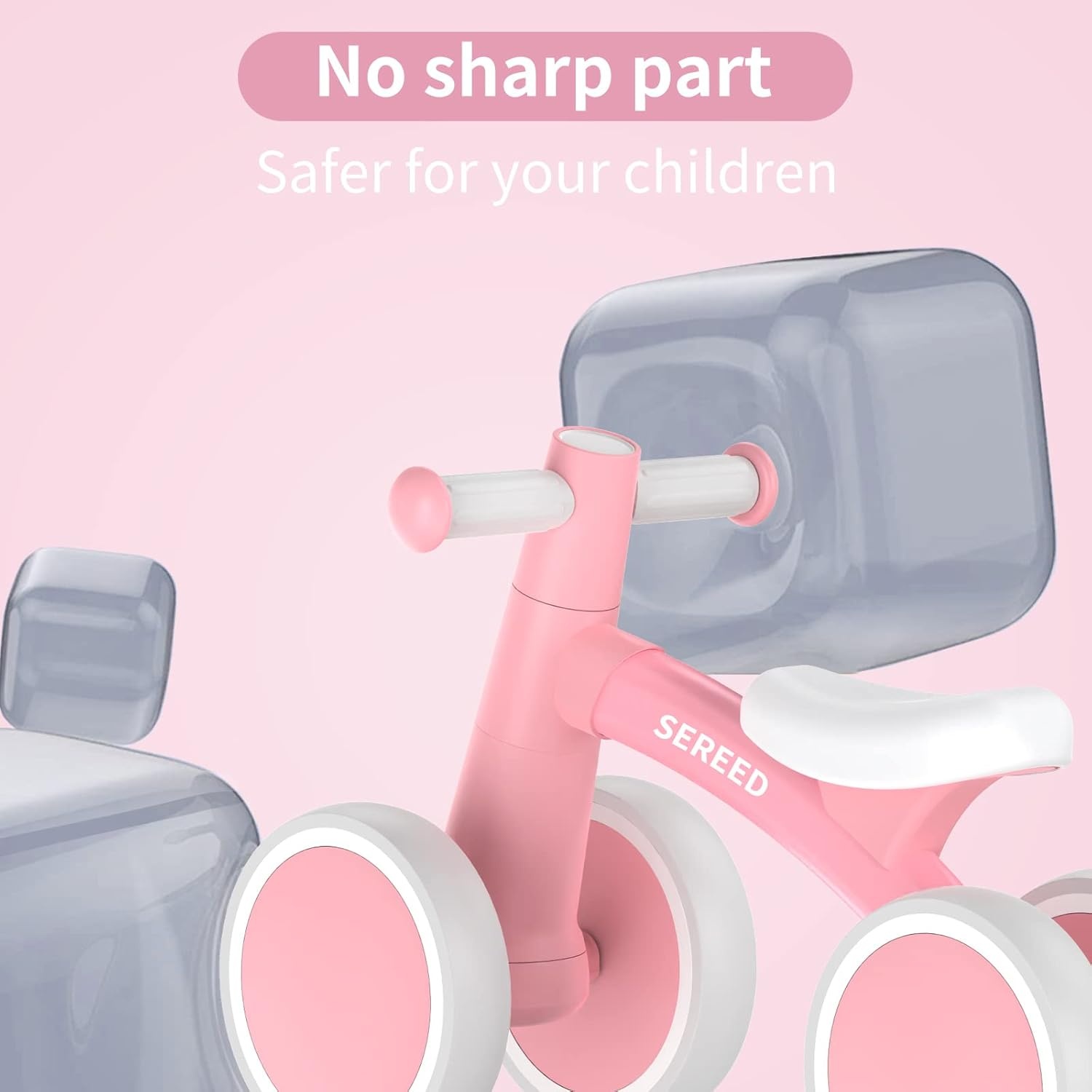 SEREED Baby Balance Bike for 1 Year Old Boys Girls 12-24 Month Toddler Balance Bike, 4 Wheels Toddler First Bike, First Birthday Gifts(Pink New) - view 5