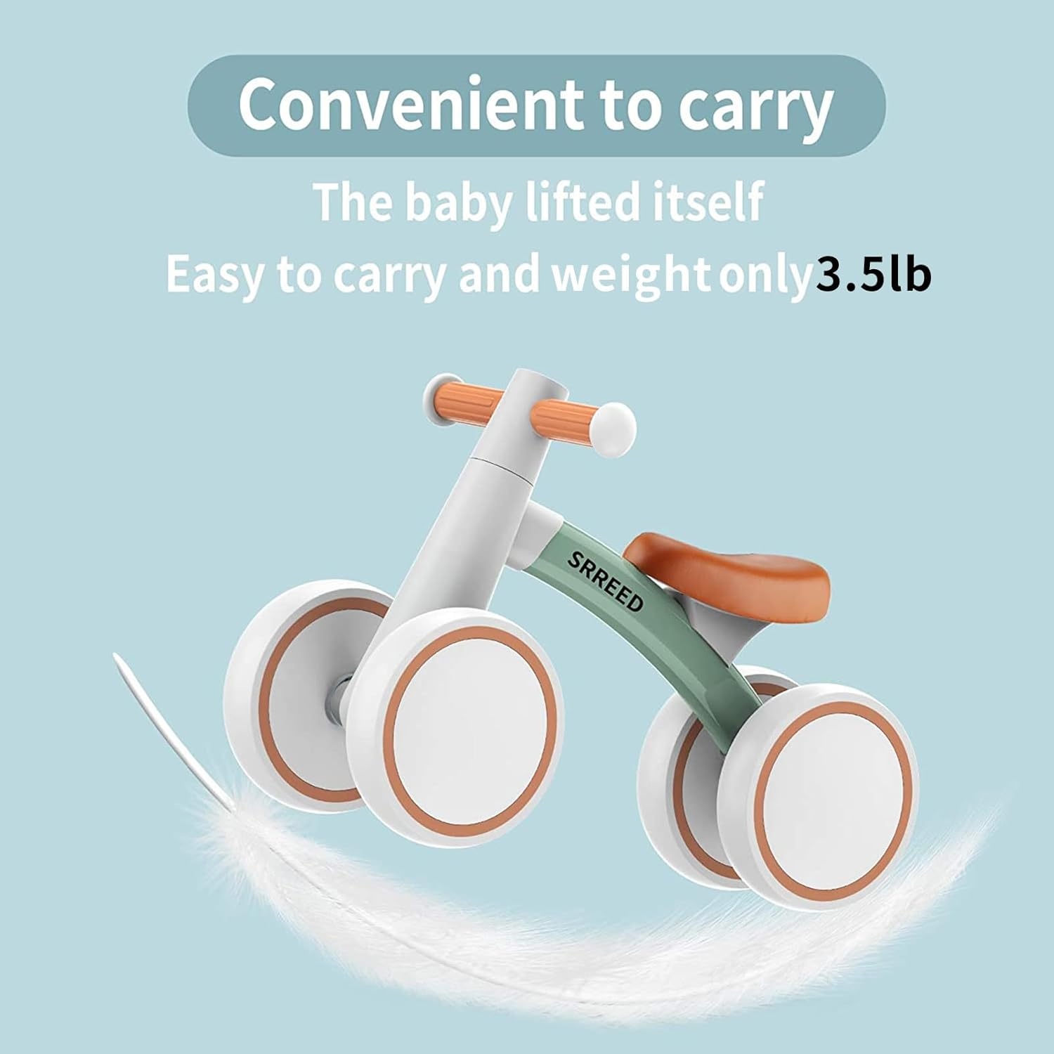 SEREED Baby Balance Bike for 1 Year Old Boys Girls 12-24 Month Toddler Balance Bike, 4 Wheels Toddler First Bike, First Birthday Gifts(Green) - view 3