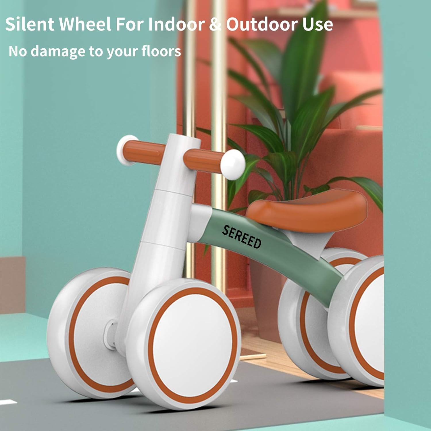 SEREED Baby Balance Bike for 1 Year Old Boys Girls 12-24 Month Toddler Balance Bike, 4 Wheels Toddler First Bike, First Birthday Gifts(Green) - view 4
