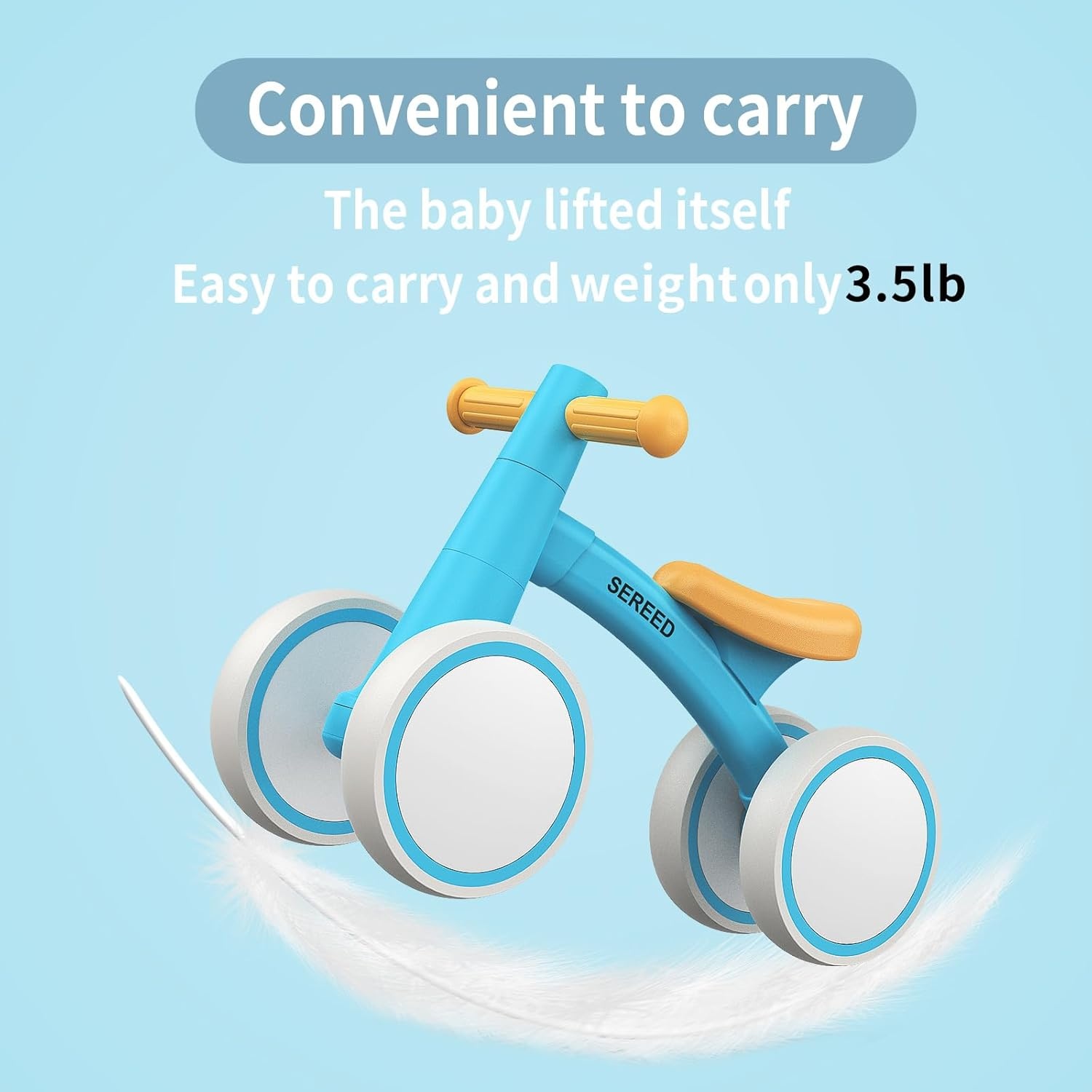 SEREED Baby Balance Bike for 1 Year Old Boys Girls 12-24 Month Toddler Balance Bike, 4 Wheels Toddler First Bike, First Birthday Gifts(Blue) - view 4