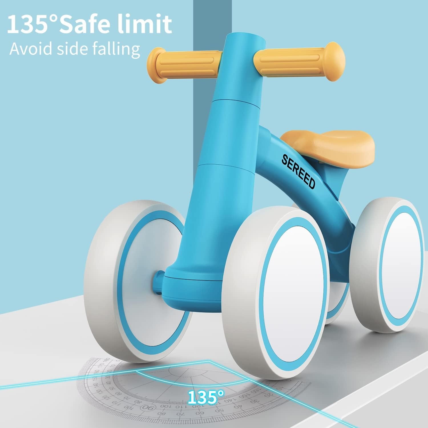 SEREED Baby Balance Bike for 1 Year Old Boys Girls 12-24 Month Toddler Balance Bike, 4 Wheels Toddler First Bike, First Birthday Gifts(Blue) - view 7